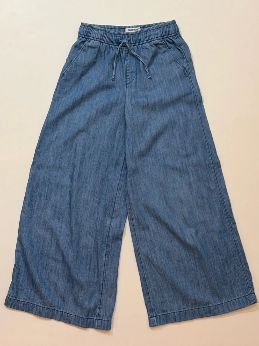 Old Navy Girls Medium 8 Wide Leg Pull-On Denim Pants